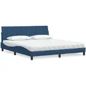 vidaXL Bed met matras "Hanko" stof blauw 180x200 cm