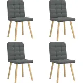 vidaXL Eetkamerstoelen 4 st stof donkergrijs