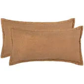 vidaXL Kussensloop 2 st HOUTEN Beige 40 x 80 cm Bouclé