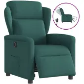 vidaXL Fauteuil verstelbaar elektrisch stof donkergroen