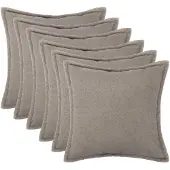 vidaXL Kussensloop 6 st HOUTEN Lichtgrijs 65 x 65 cm Bouclé