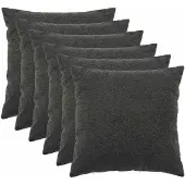 vidaXL Kussensloop 6 st HEERLEN Donkergrijs 60 x 60 cm Bouclé