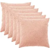 vidaXL Kussensloop 6 st HEERLEN Roze 60 x 60 cm Bouclé