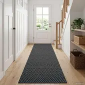 vidaXL Tapijt Runner ORIZ 1150 gsm Zwart gaaspatroon