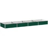 vidaXL Verhoogd Tuinbed Groen 320 x 80 x 24 cm Staal