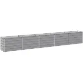 vidaXL Verhoogde Tuinbak Grijs 400 x 40 x 55 cm Gegalvaniseerd staal
