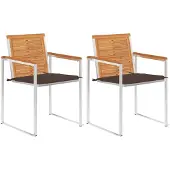 vidaXL Tuinstoelen 2 st met kussens massief acaciahout en staal