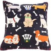 Meander Kussen honden m sjaal en bot, vilt incl vulling 35x10,5x37cm