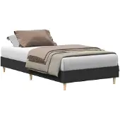 vidaXL Bedframe zonder matras 75x190 cm spaanplaat zwart