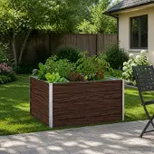 vidaXL Verhoogde Tuinbak Zwarte walnoot 100 x 80 x 55 cm