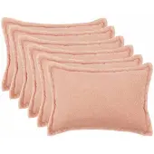 vidaXL Kussensloop 6 st HOUTEN Roze 50 x 80 cm Bouclé