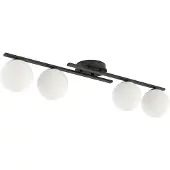 Emibig Plafondlamp Kairo, dimbaar, zwart, Woon-/ Eetkamer, metaal, Modern, plafondlamp