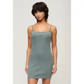 Superdry Embroidered Rib Strappy Mouwloze Korte Jurk