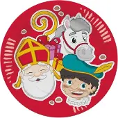 Boland Feestbordjes Sinterklaas 23 Cm Karton Rood 6 Stuks