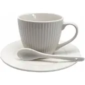 Queen Isabell Witte Koffiekop met Schotel en Lepel - 210ml