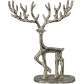 J-Line Rendier op voet - aluminium - gebroken wit - small