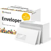 Infowerk NIEUW: Enveloppen met venster, DIN Lang, onbedrukt, 10 stuks