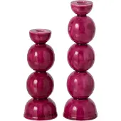 J-Line Kandelaars - ijzer - fuchsia - set van 2