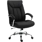 Vinsetto bureaustoel - linnen (100% polyester) - 78x65x118cm - zwart