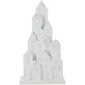 J-Line decoratie Huis Klassiek - polyresin - wit/zwart