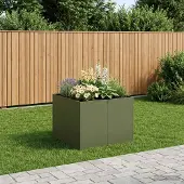 vidaXL Plantenbak Olijfgroen 80 x 80 x 60 cm Koudgewalst staal
