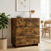 vidaXL Dressoir Gerookt eiken 70 x 38 x 75 cm Bewerkt hout