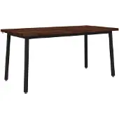 vidaXL Eettafel met levendige rand 140 x 90 x 75 cm Donkerbruin