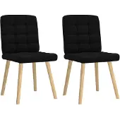 vidaXL Eetkamerstoelen 2 st stof zwart