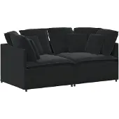 vidaXL Modulaire bank met kussens fluweel zwart