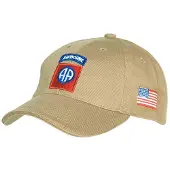 Fostex Garments - Baseball cap 82nd Airborne (kleur: Sand / maat: NVT)