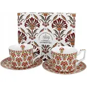 Duo Carnatio Porseleinen Koffiekopjes met Schotels (2 stuks)