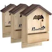 PawHut Kleindierenhuis-Vurenhout-21,5L x 11,5B x 34H cm-Natuurlijk hout