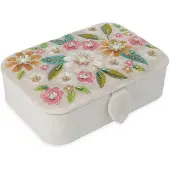 BERK Sieraden- & Tarotdoos – Fluweel Wit met Bloemenprint