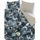 Kardol Dekbedovertrek Papavero Blue Satijn-260 x 200 / 220 cm | Extra Breed