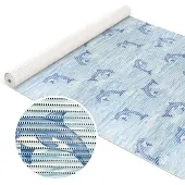 ANRO Badmat Dolfijnen Blauw 130x140 cm - Antislip - Sneldrogend