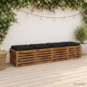 vidaXL Zitkussens SOEST 4 st 100% Polyester Zwart 40 x 40 x 7 cm