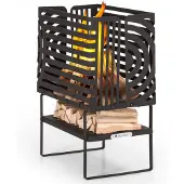 Blumfeldt Krakatoa vuurkorf solide staal houtberging laser-cut design