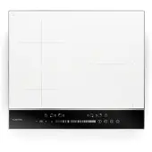 Klarstein DualTone Hybride inductiekookplaat - 4-zones inductiekookplaat, 7200 W, Flex-zone, Schuifregelaar & timer, Aluminium frame, Wit, 60 cm design