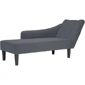 vidaXL Chaise longue met rechterarmleuning fluweel donkergrijs