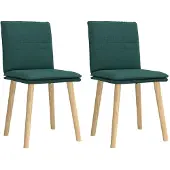 vidaXL Eetkamerstoelen 2 st stof donkergroen