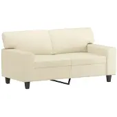 vidaXL Tweezitsbank 120 cm kunstleer crèmekleurig