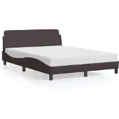 vidaXL Bedframe "Dover" stof donkerbruin 140x190 cm