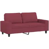 vidaXL Tweezitsbank 140 cm stof wijnrood