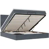vidaXL Ottoman bed met matrassen en LED's 160x200cm fluweel
