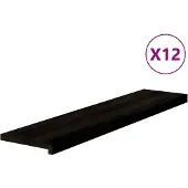 vidaXL Traptreden 12 st 110x25x2 cm massief eikenhout bruin-zwart