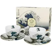 Duo The Great Wave Theepot Set - Hokusai Geïnspireerd Porselein