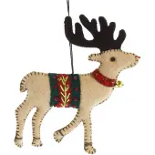 MEA Hert met vest bruin/ groen, vilt 9,5x2x12cm