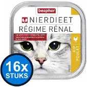 Beaphar 16x Nierdieet Kat Kip - Kattenvoer Nat Kuipje - 100g