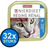 Beaphar 32x Nierdieet Kat Zalm - Kattenvoer Nat Kuipje - 100g
