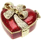 Meander Doosje Hart rood met strik